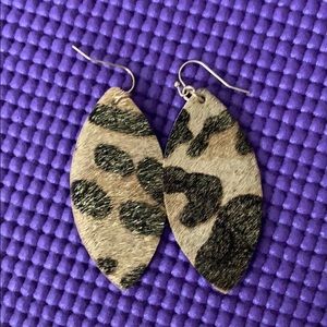 Cute canvas cheetah earrings
